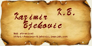 Kazimir Bjeković vizit kartica